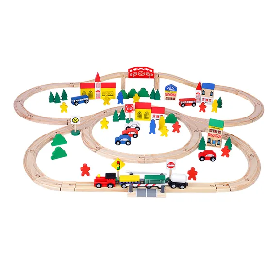 Wooden Toy Train Rail with En71 Certificate (100PCS/ set)