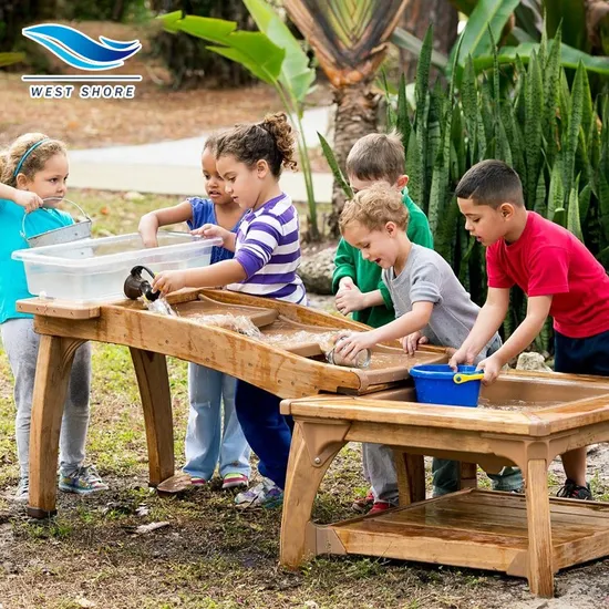 Kindergarten Outdoor Furniture Role Play Kitchen Toy Solid Wood Play House Sink Children Pretend Play Sand and Water Table