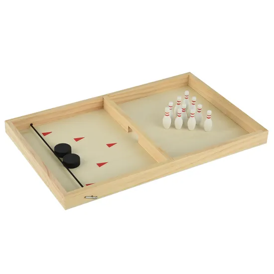 Table Desktop Battle Ice Hockey Game Wood Fast Sling Puck Game