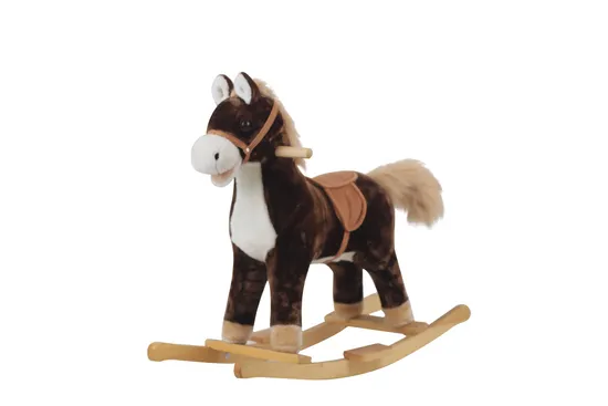 Baby Rocking Chair Rocking Horse Plush Doll Wooden Horse Rocking Horse Birthday Gift Plush Toy