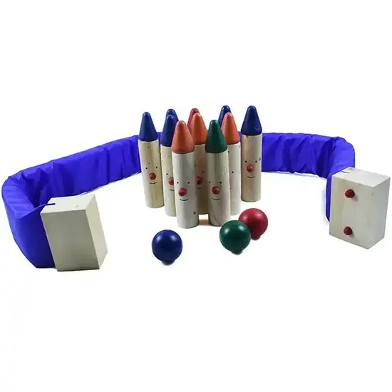 Skittles Multicolor Wooden Toys Garden Games Bowling Multicolour Solid Pinewood