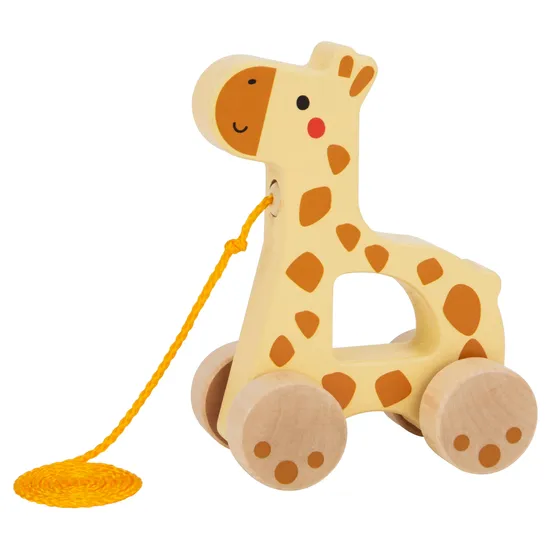 2024 Wooden Animal Giraffe Montessori Toy Push Pull Along Walking Toy for Children Pull String Toy
