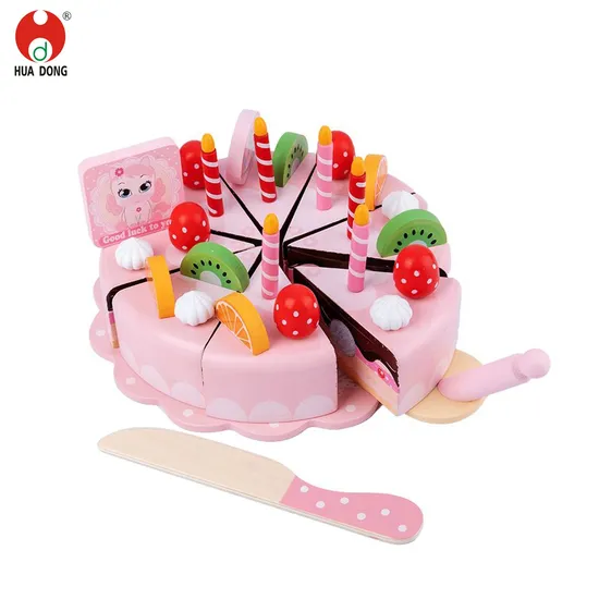 High Quality Wholesale Wooden Toys Children′s Playsets Simulation Toys Eco-Friendly Role-Playing Educational Toys Wooden Cake Toys Durable Wooden Toys