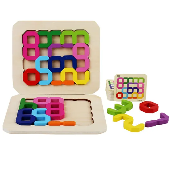 Montessori Colorful Wooden Digital Puzzle Matching Number Shape Puzzle Toy Logic Thinking Battle Game Toys