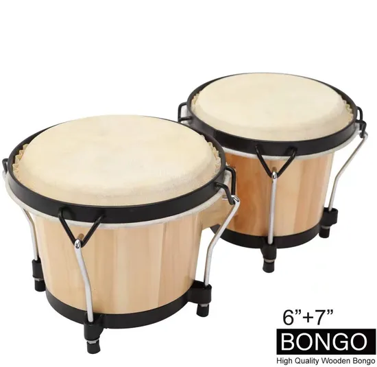 7 Inch and 8 Inch Wooden Set Percussion Bongo Drum