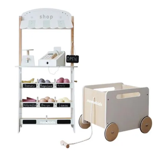 Shopping Store Fruit and Vegetable Sales Stand Wooden Pretend Play Toys