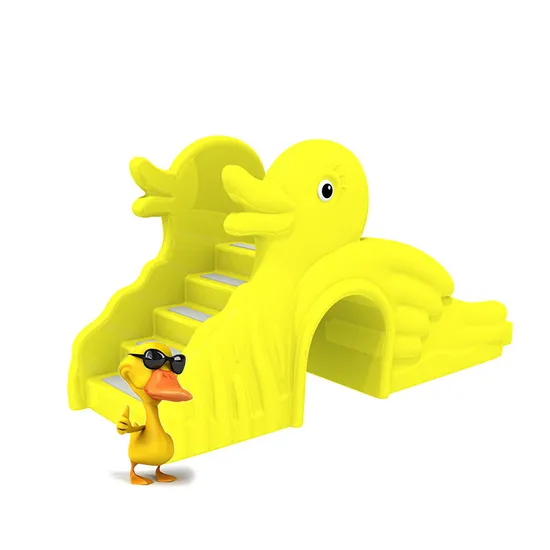 Yellow Duck Slide FRP Material Customized Color Indoor Play Slide LED Light