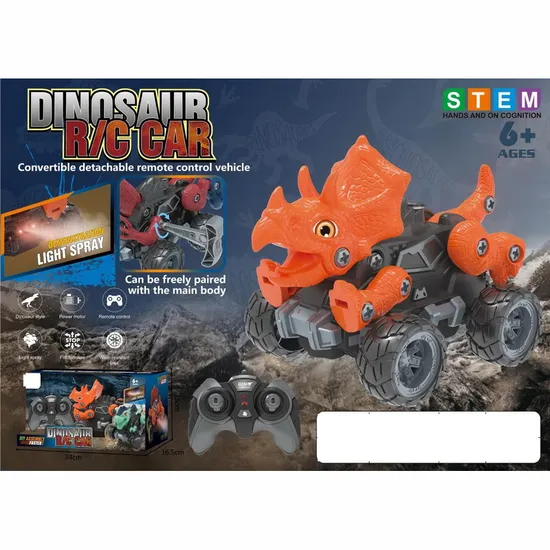New Products Wholesale Plastic Educational Toys DIY Dinosaur Assembly R/C Remote Control Car Electric Car with Light and Music Promotional Gifts Kids Toys