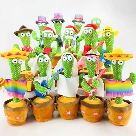 Voice Recorder Wholesale Bulk Cute Talking Dancing Cactus Plush Toys Stuffed Animals Plushies Manufacturer Factory Gift for Sale Baby Toddler Kid Child