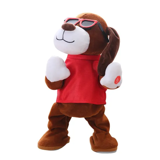 Amazon Best Seller 33cm Sunglasses Talking Singing Break Dancing Plush Electric Dog Toy