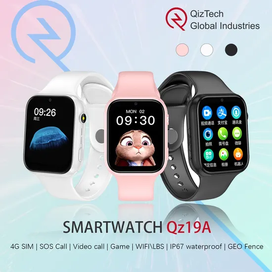 The 2024 New Qz19A Kids′ Smartwatch: Guaranteeing Safety Through 4G, IP67 Waterproof Capability, WiFi, and Emergency Sos Feature
