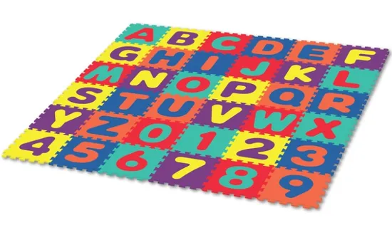 Alphabet & Numbers Rubber EVA Foam Puzzle Play Mat Floor Interlocking Playmat Tiles Ideal for Crawling Baby, Infant, Classroom, Toddlers, Kids, Gym Workout