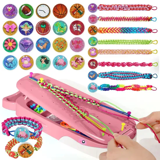 Exclusive Supplies Girls DIY Bracelet Knitting Machine Toys Cartoon Whale Educational DIY Toy Kids Dress up Bracelet Making Kit