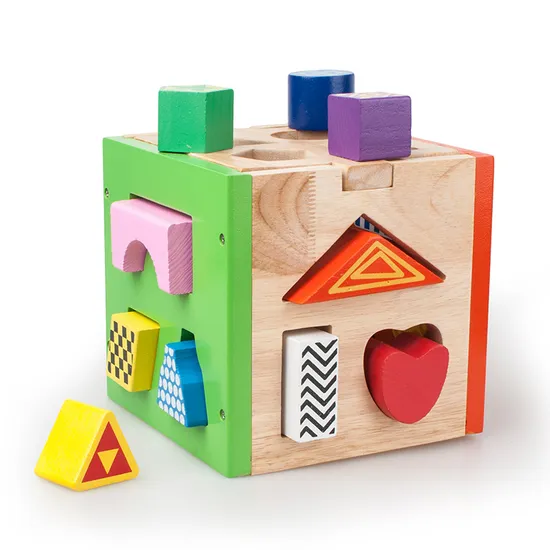 Wooden Toys Montessori Shape Recognition Cartoon Clock Learning Children Preschool Education Maths Game Wooden Toys