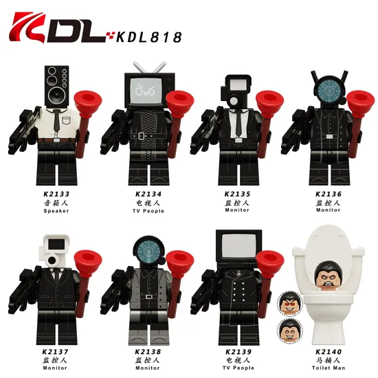 Kdl818 Toilet Man Mini Building Blocks Figure Set Action Plastic Kids Toys