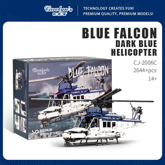 Carolyn′s Helicopter Mechanical Dark Blue Falcon Building Block /Remote Control Helicopter