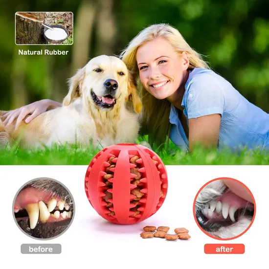 Pet Christmas Gift 5cm 6cm 7cm Tooth Cleaning Interactive Treat Funny Chew Rubber Pet Toys Dog Ball