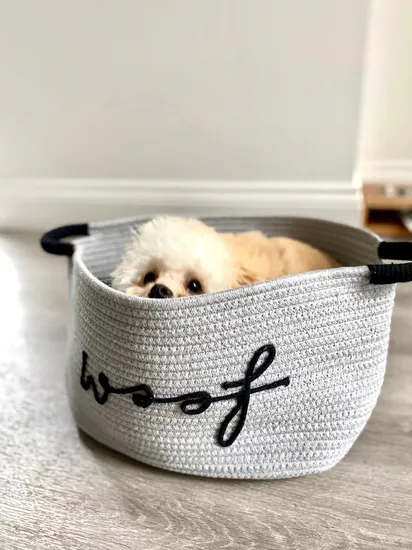 Dog Storage Basket Cotton Rope Basket