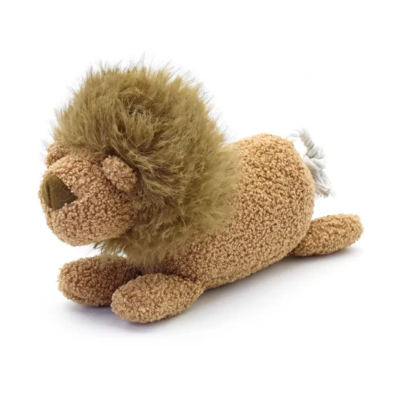 Teddy Plush Lion Dog Toy with Fun Rope Tail