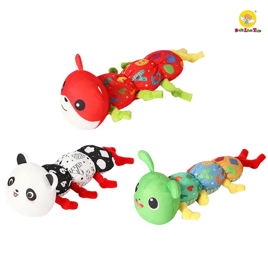 Hot Selling Funny Colorful Plush Stuffed Animal Caterpillar Toy Set for Baby