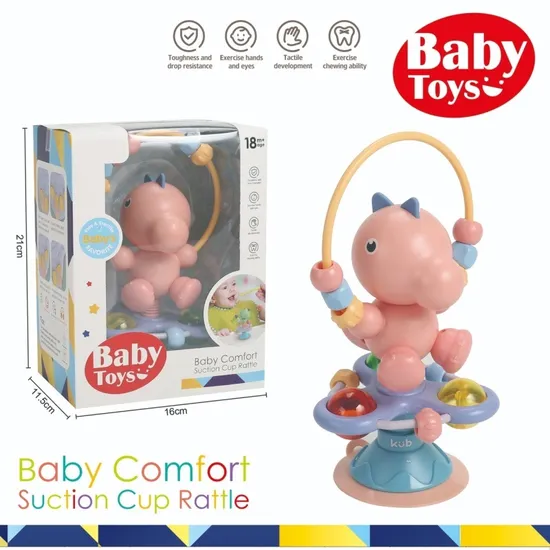 Baby Rattle Learning Educational Toy Infant Rattle for Baby Cute Tumbler Toy with Suction Cup