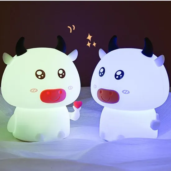Amazon BPA-Free Cow Silicon Night Lights Christmas Gift for Kids