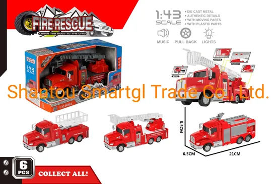 1: 43 Die Cast Pull Back Fire Rescue Toy Car