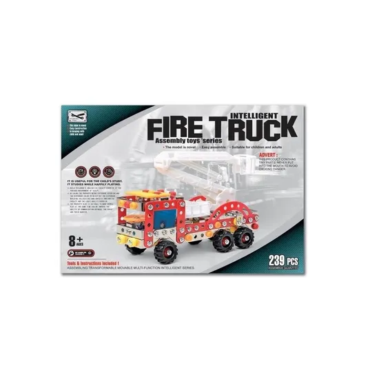 239PCS Fire Truck Metal Assembled Model Miniature DIY Blocks for Kids Toy