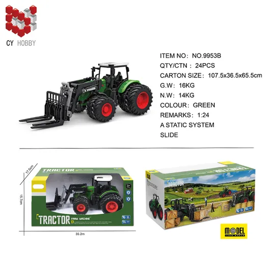 Static 8-Wheel Sliding Farmer Forklift Gripping Car Combined with Land Finishing Car Children′s Model Toy Car