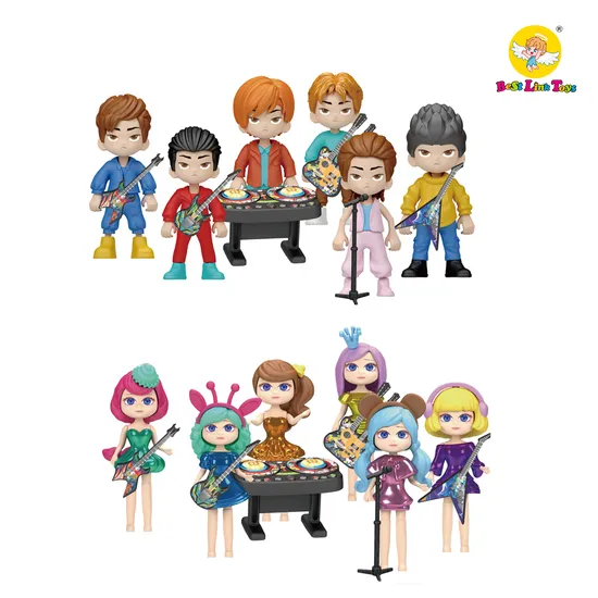 Accessories Body Joints Guess Bag Dolls Blind Box Figure Pocket PVC Dolls DIY Toys Surprise Gift Preschool Guitarist Band Doll Toy