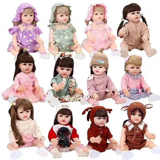 Wholesale Children Kids Born Baby Doll Silicone Baby Dolls Babydoll Set Play House Girl Toy Reborn Baby Doll