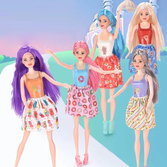 11.5 Inch Beauty Children Toys Kids Love Girl Gift Girls Real Body Surprise Color Change Washed Barbie Color-Changing Barbie