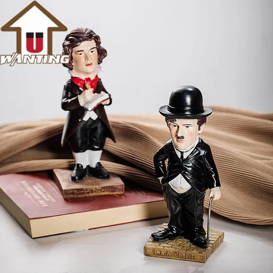 Chaplin Fun Small Figure Model Family Desk Decoration Resin Material Waterproof Crafts