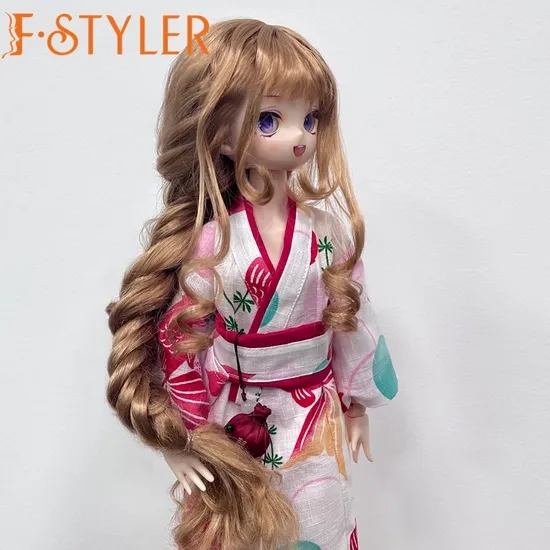 Fstyler BJD Fishbone Braid Wigs for Dolls Fashion Long Cruly Doll Wig Factory Wholesale Cutomized Size