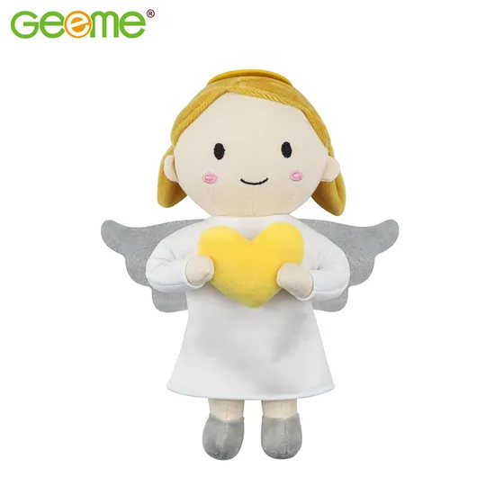 Geeme Toy Sweet Angel Girl Soft Stuffed Fabric Rag Doll with Wings