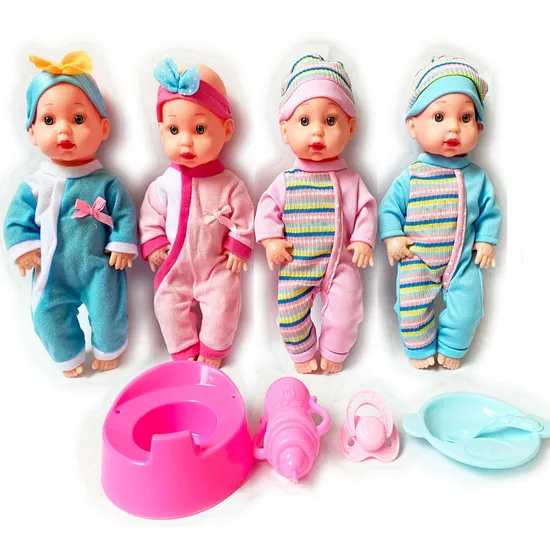 Wholeasle Plastic Toy Vinyl Doll Kits 11 Inch BJD Doll Baby Toy Blowing Body Early Childhood Education Baby Doll with IC