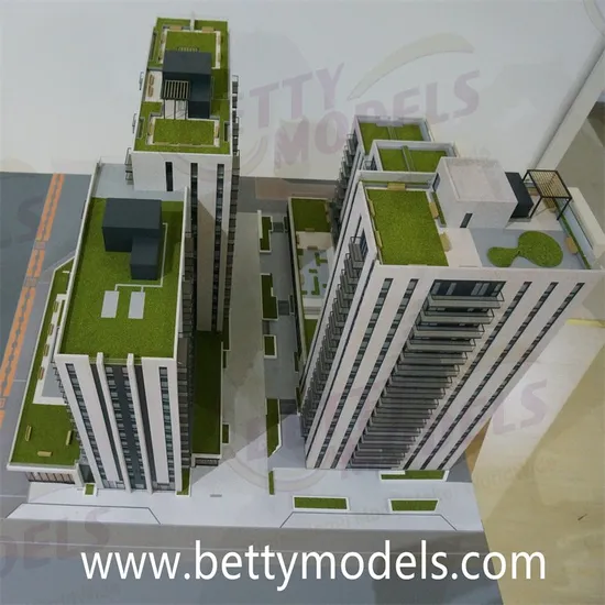 Custom High Details UK Apartment Building Scale Models Commercial Architecture 3D Models