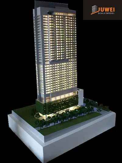 3D Plastic Architectural Scale Model of Commercial Building (JW-166)