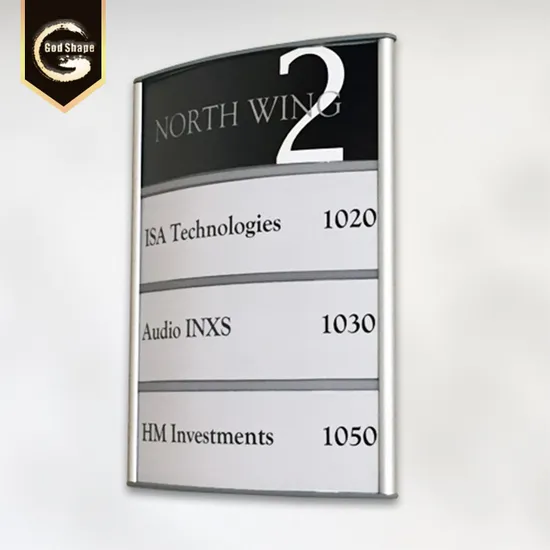 Curved Aluminum Profile Floor Guidance Signage Wayfinding Directory Sign