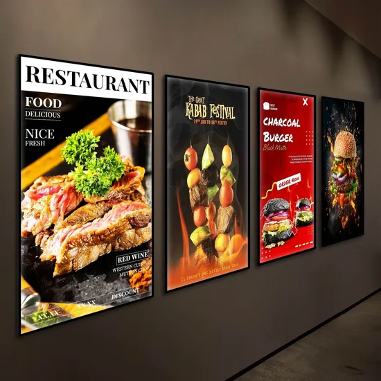 Wall Display Advertising Snap Frame Clip Open LED Menu Board Light Box