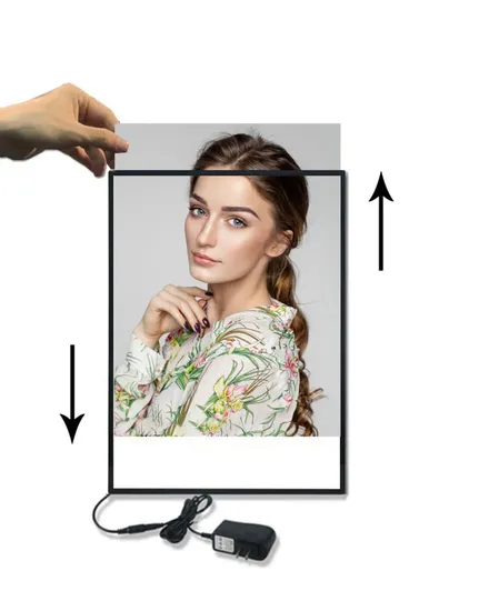 Slider Inserting Extremely Slim LED Light Box Hanging Standing Menu Board Backlit Panel