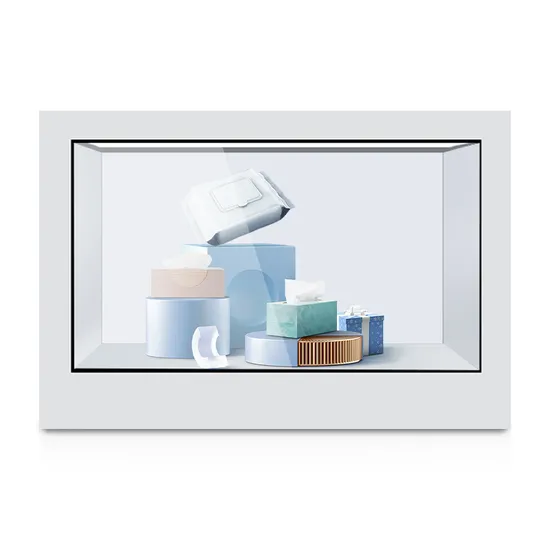 15.6 Inch 3D Transparent Display Cabinet Digital Signage Luxury Product LCD Showcase