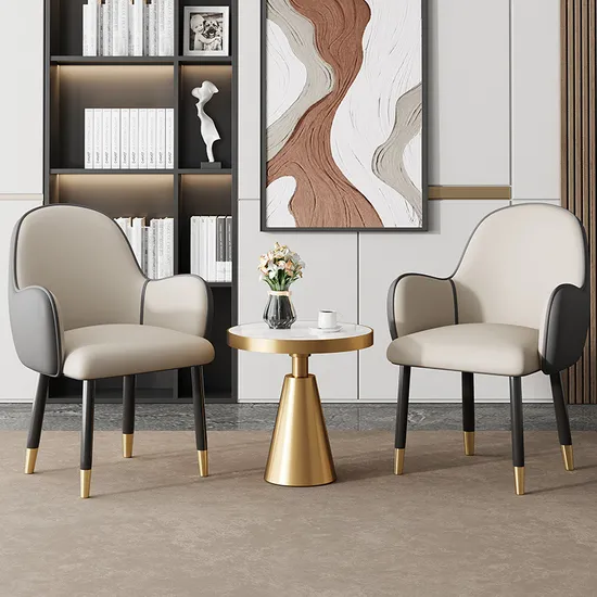 New Product Light Luxury Soft Bag with Armrest Dining Negotiation Chair Agent