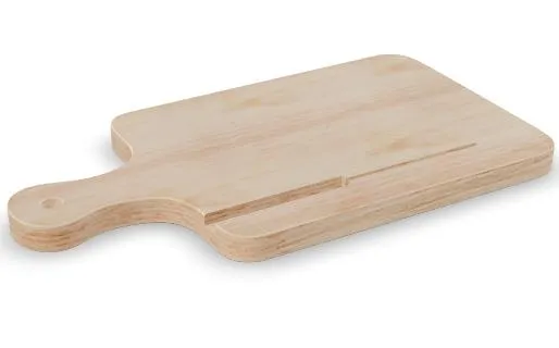 Weijia 9" X 5 1/2" Wooden Serving / Cutting Board with Knife Slot and 4" Handle