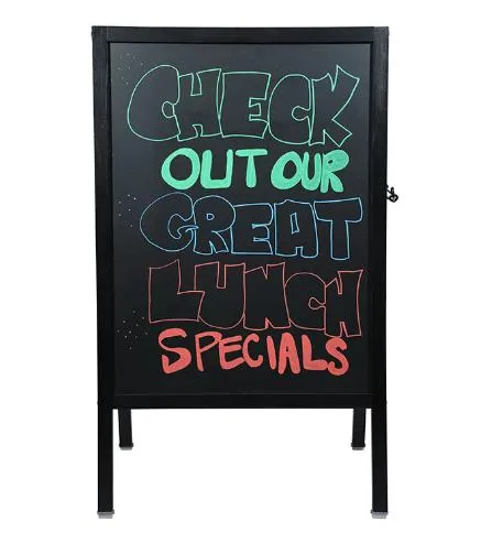 Weljia a-Frame Marker Board Sidewalk Sign - Black Wood - 25" X 42"