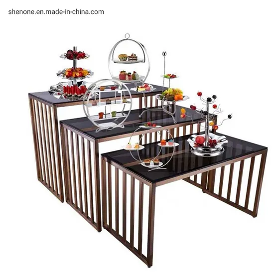 Shenone Buffet Catering Equipment Dinner Set Hanmmered Fruit Food Display Bowls Buffet Stands and Risers for Food Catering