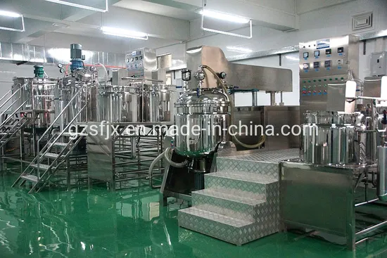 Electric Gas Heating Steam Jacketed Kettle Tilting Vacuum Double Jacket Kettle with Agitator Mixer / Jacketed Cooking Kettle Emulisifer Mixer