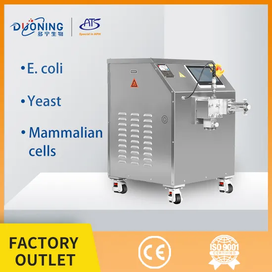 40L/H Cell Crusher, Escherichia Coli Fragmentation, High Pressure Homogenizer