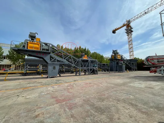 Mobile Ready Mix Concrete Batching Plant Portable Concrete Batching Plant for Road / Building / Bridge Construction