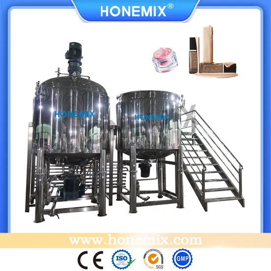 Hone 3000L Hair Conditioner Cream Homogenizer/Homogenizing Mixer Tank Hair Dye Making Machine Cosmetic Paste Vacuum Mixer Emulsifier Equipment